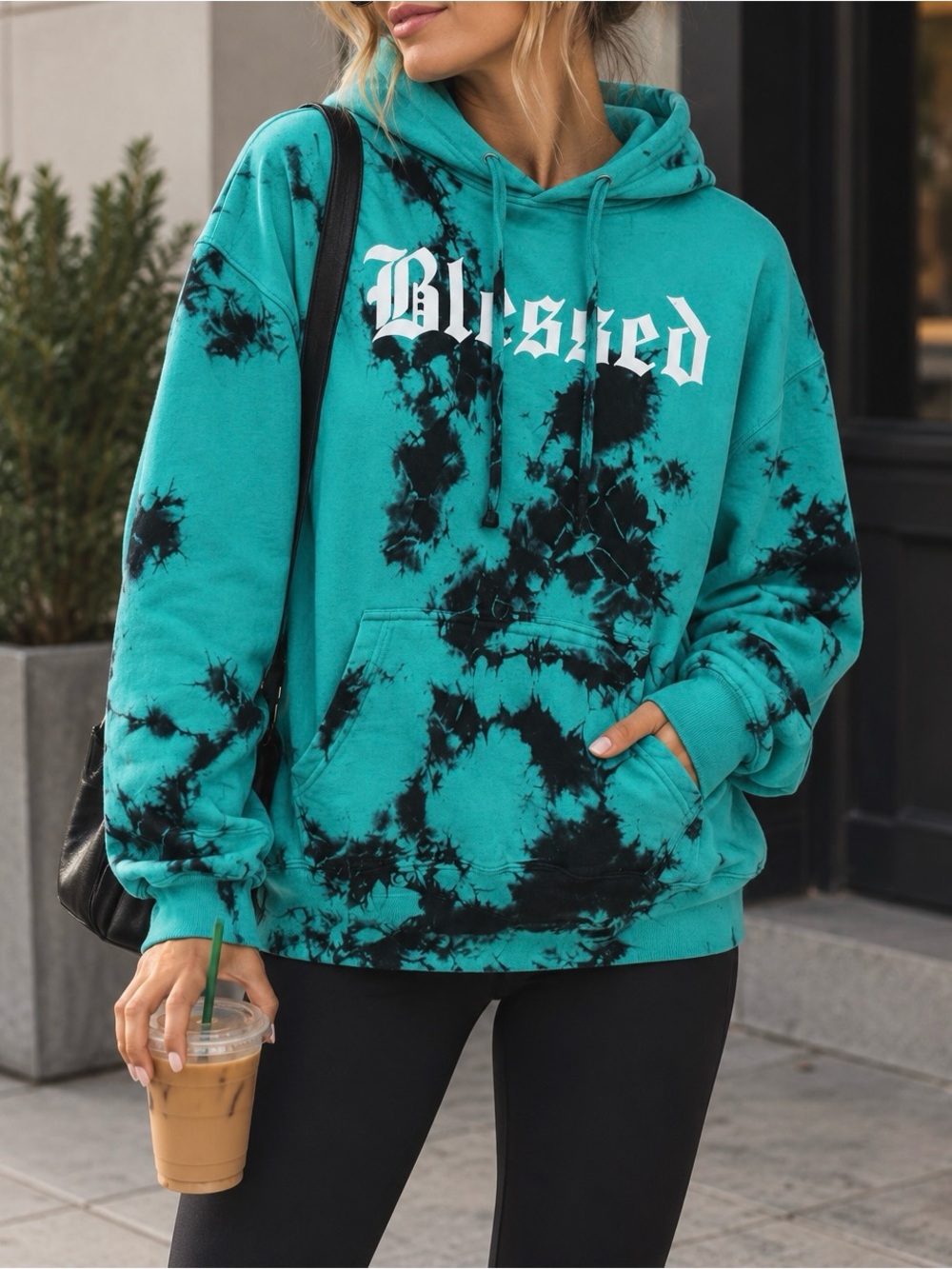 Fashion Nova Blessed Tie-Dye Graphic Hoodie | Size Medium